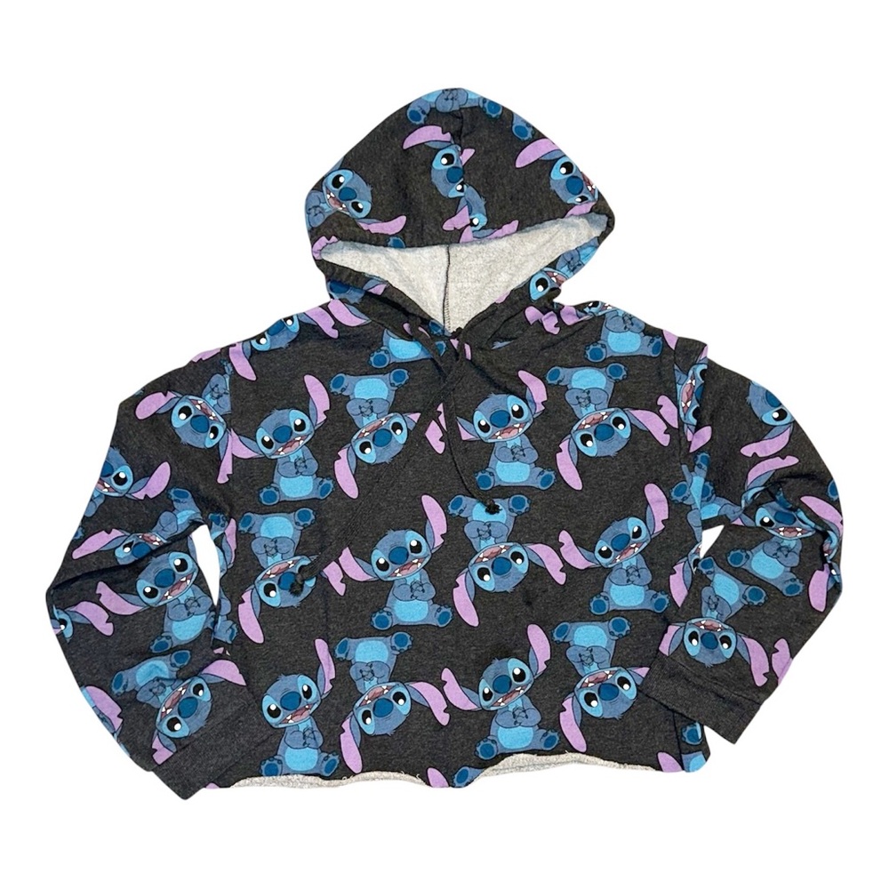 Disney Cropped Black Stitch Hoodie Kawaii Cartooncore Disneyland Disneybound